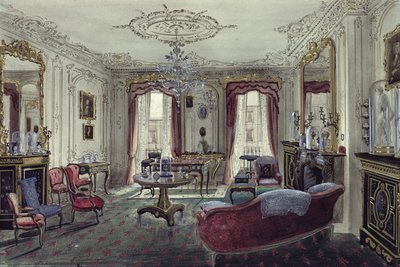 Interior of a Drawing Room in a Town House, 19th Century by Samuel A. Rayner